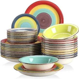 Multicolor Round Dish Set