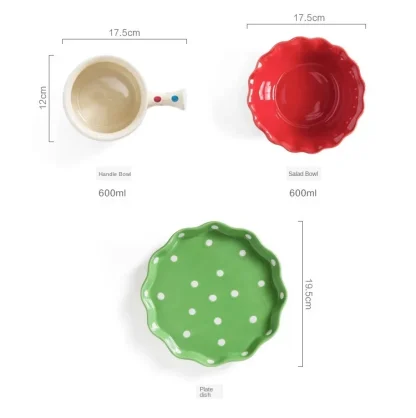 Polka Dot Ruffle Edge Dish Set - Image 5