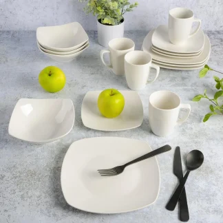 Plain White Square Dish Set