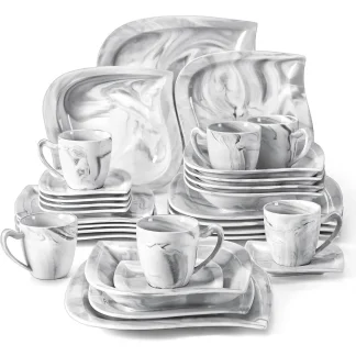 Marble Pattern Square Dish Set