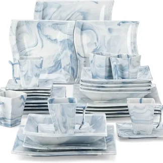 Wavy Square Patterned Dish Set