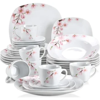 Square Floral Print Dish Set