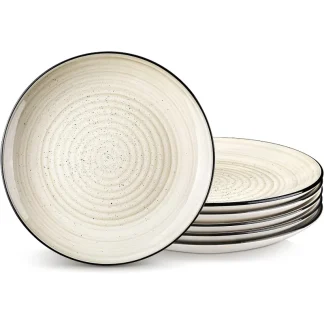 Black Trim Circular Dish Set